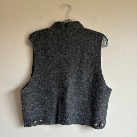 Vintage Land’s End Gray Wool Button Down Vest - Picture 4 of 8